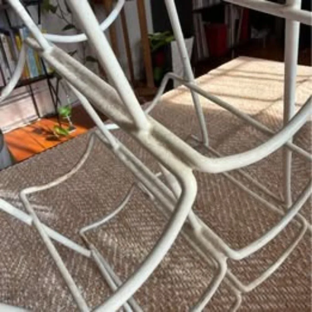 White metal wine rack